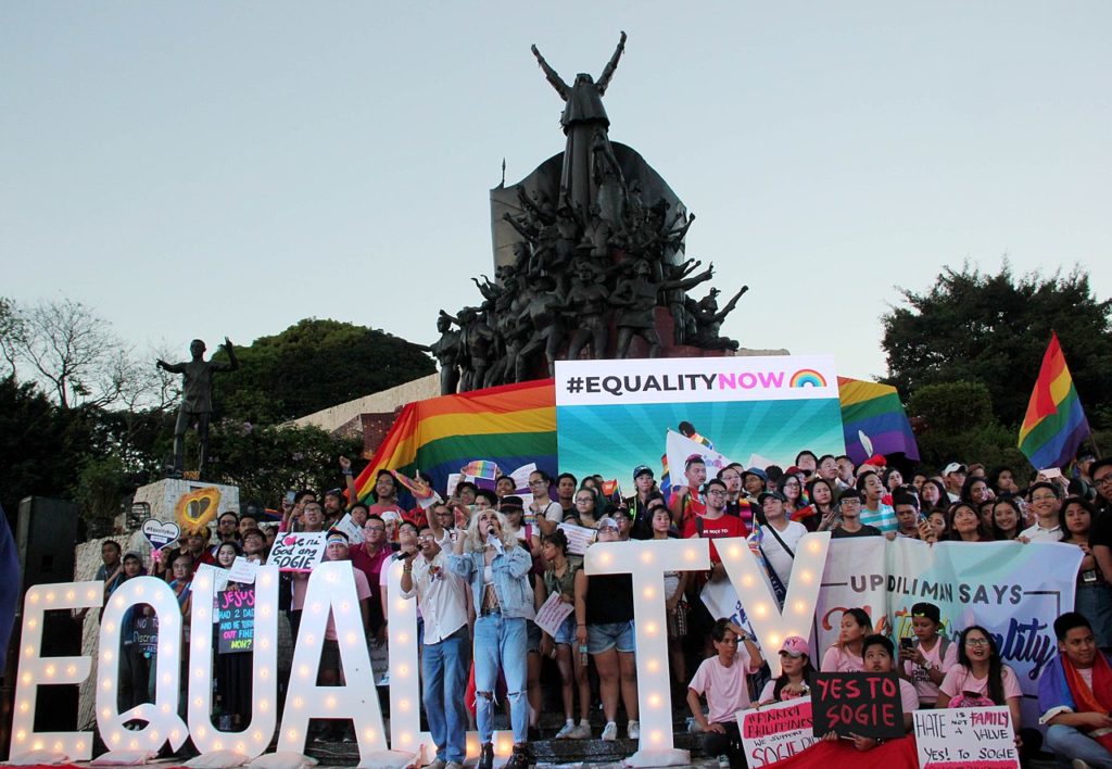 "Against Discrimination" rally for SOGIE Equality Bill